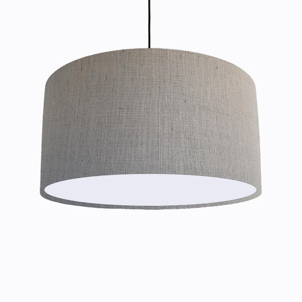 Dove Grey Lampshade in Linen with White Lining