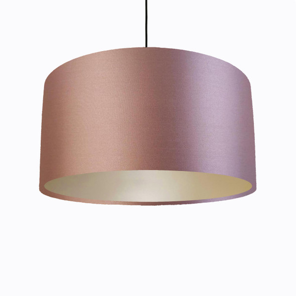 Light Pink Lampshade in Satin with Champagne Lining