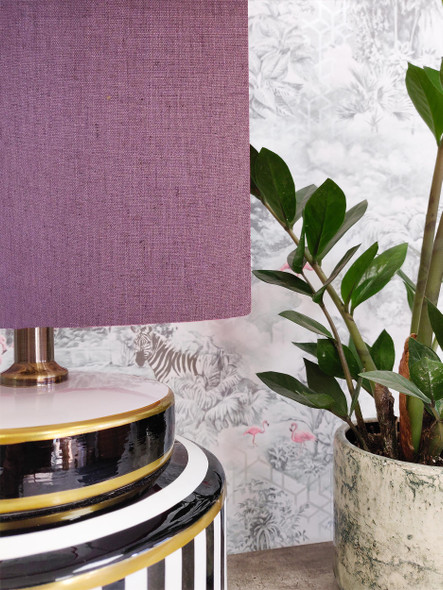 Purple Lampshade in Linen with Champagne Lining