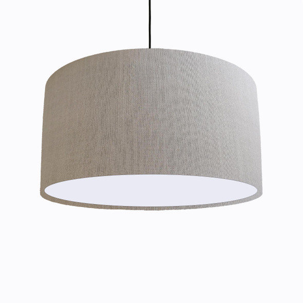 Silver Grey Lampshade in a Linen with White Lining
