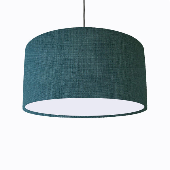 Teal Linen Lampshade with White Lining