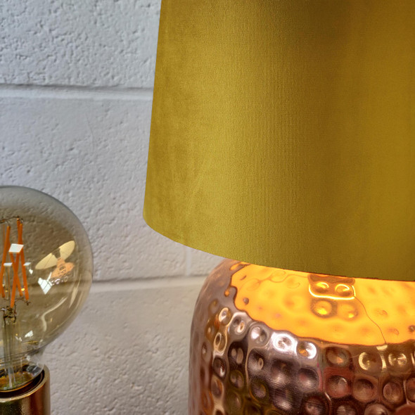 Mustard Velvet Extra Tall Slim Cone Lampshade (70cm Tall)