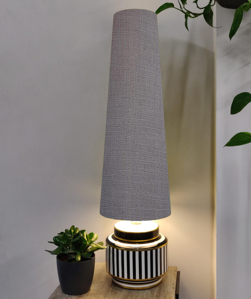 Grey Tall Conical Lampshade in 70cm Height and Linen Fabric