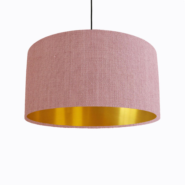 Light Pink Linen Lamp shade with Gold Lining