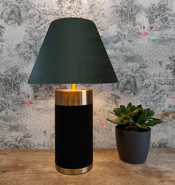 Empire Lampshade in Forest Green Velvet and Choice of Lining