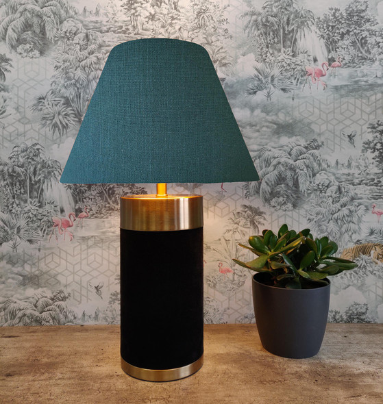 Empire Lampshade in Teal Blue Linen Fabric and Choice of Lining