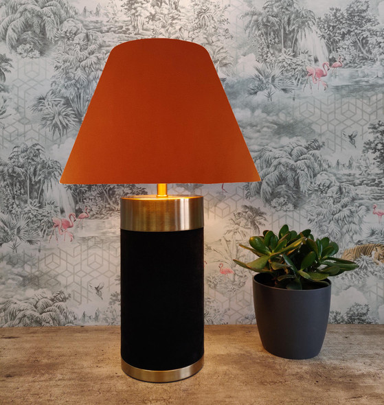 Empire Lampshade in Burnt Orange Velvet Fabric and Choice of Lining