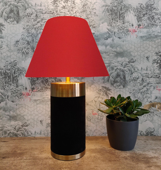 Empire Lampshade in Red Cotton Fabric and Choice of Lining