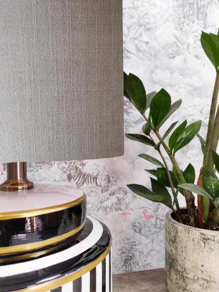 Extra Tall Cylinder Lampshade in Feather Grey Linen