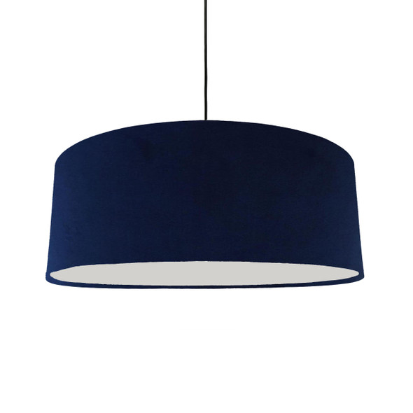 Extra Large Navy Blue Velvet Hanging Lampshade with Diffuser