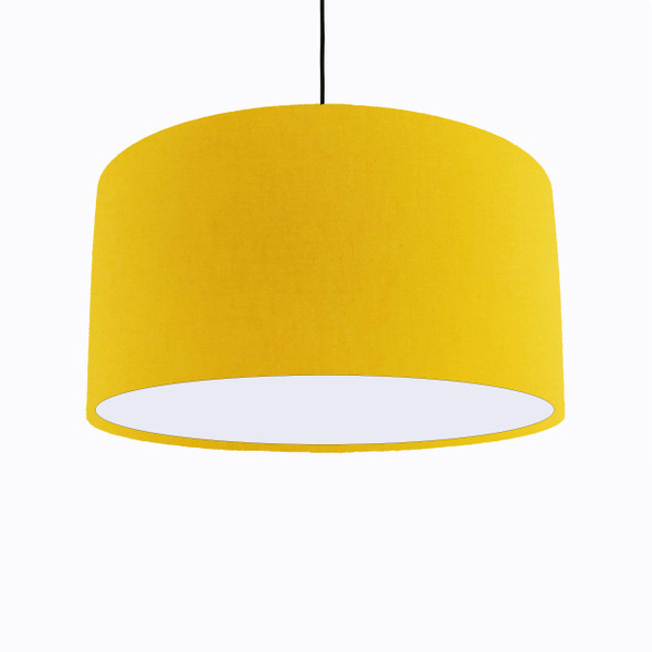 Sunflower Yellow Lampshade in Cotton with White Lining