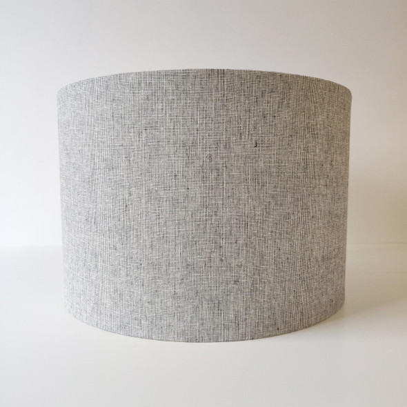 Light Grey Lampshade in Homespun and Champagne Lining