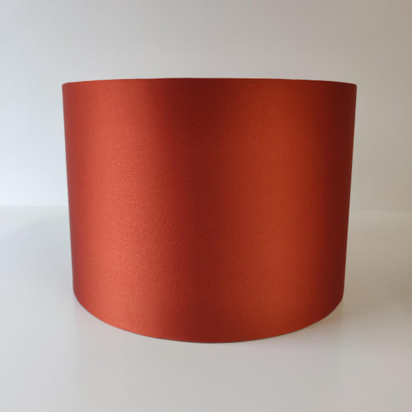 Burnt Orange Lampshade in Satin with Champagne Lining