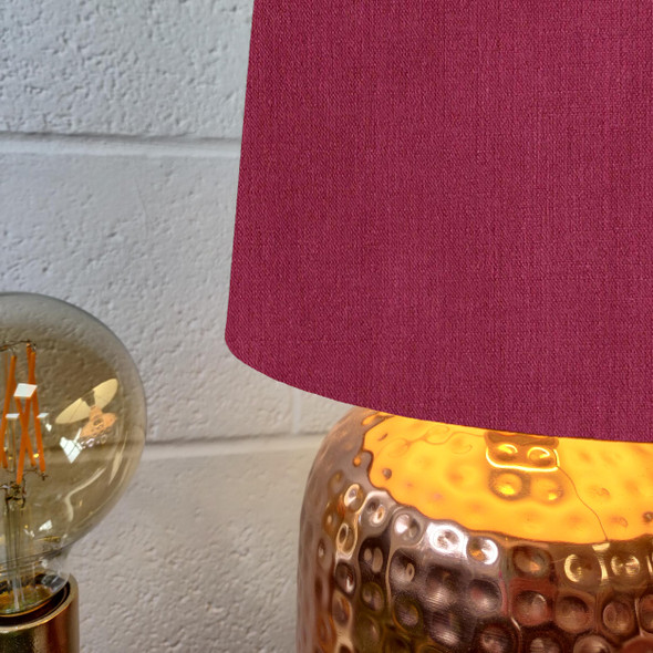 Red Linen Extra Tall Slim Cone Lampshade (70cm Tall)