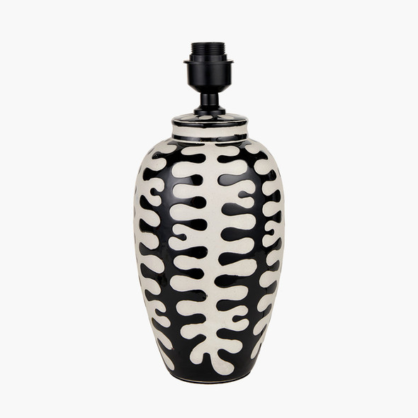 Black and White Coral Ceramic Table Lamp