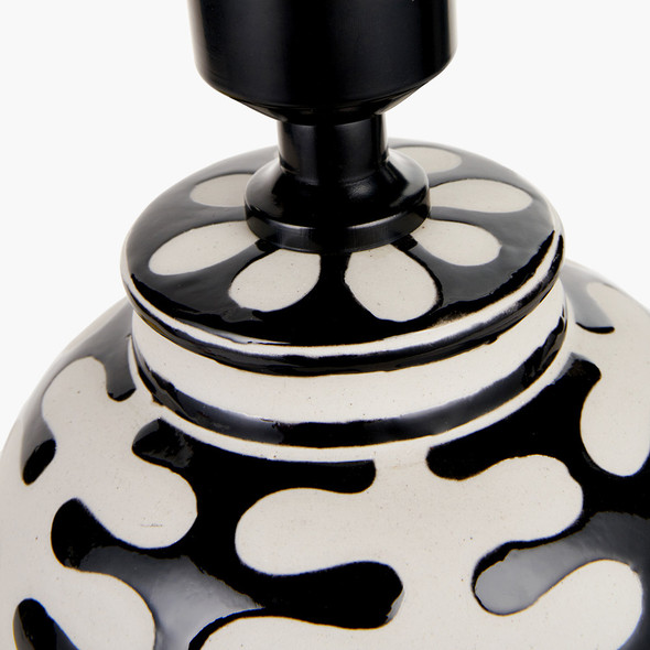 Black and White Coral Ceramic Table Lamp