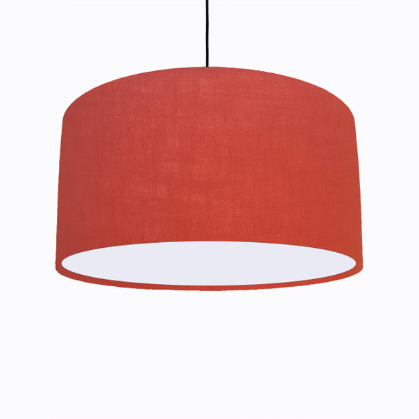 Burnt Orange Lampshade in Linen with White Lining