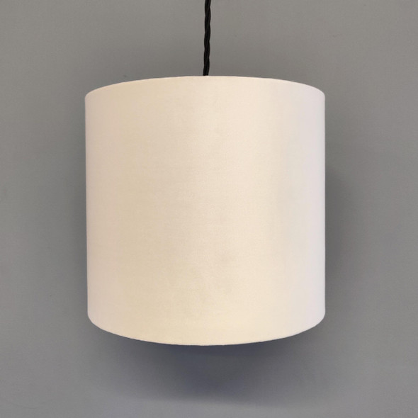 Cream Lampshade in Velvet with Silver Lining