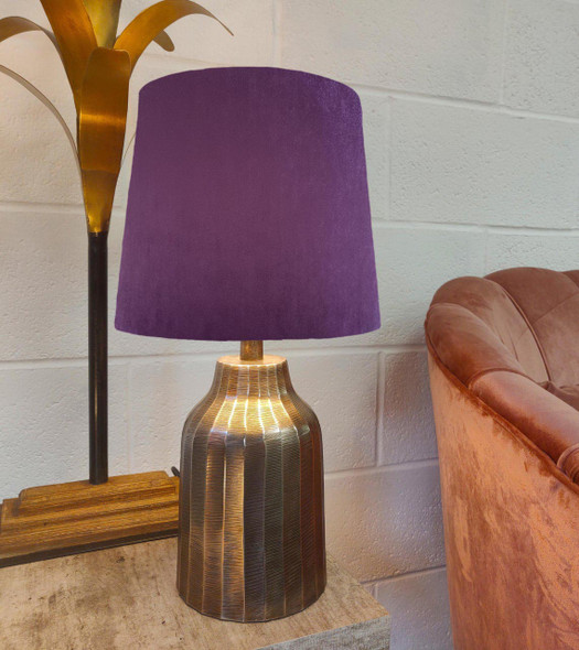 French Drum Lampshade in Purple Velvet and a Choice of Lining