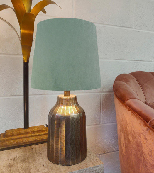 French Drum Lampshade in Mint Green Velvet and a Choice of Lining