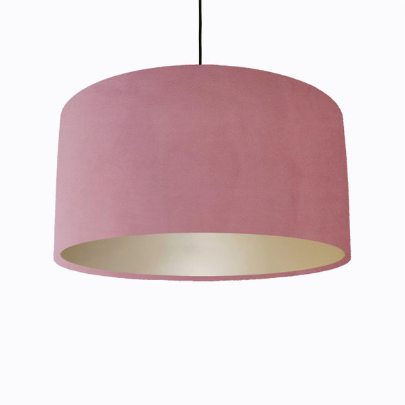 Light Pink Lampshade in Velvet with Champagne Lining