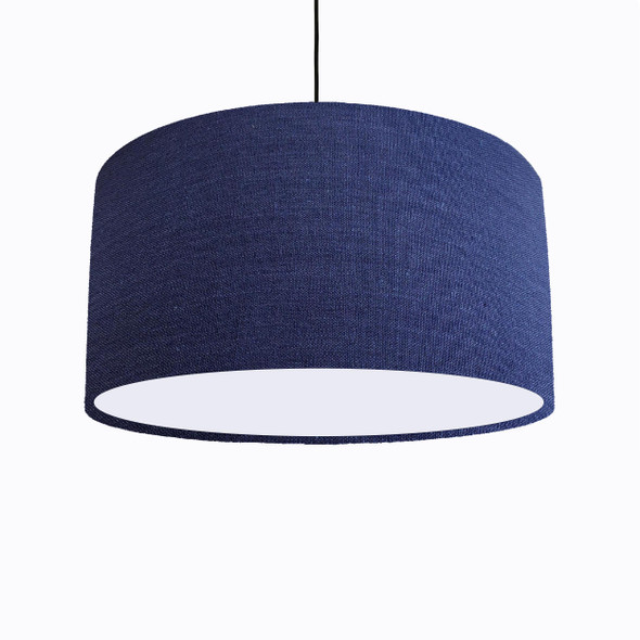 Blue Lampshade in Linen with a white lining