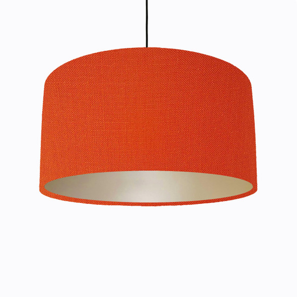 Orange Lampshade in Linen with Champagne Lining