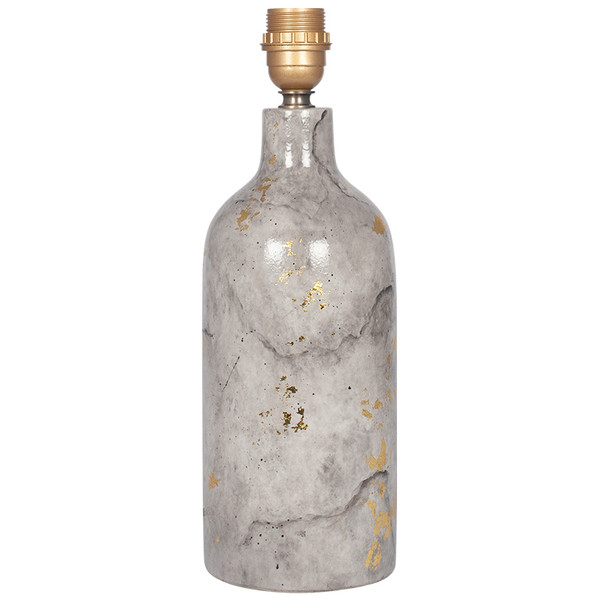 Grey Marble Lamp Base with Gold Leaf, Table Lamp