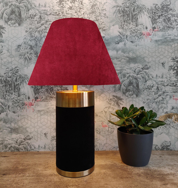 Empire Lampshade in Red Velvet and Choice of Lining