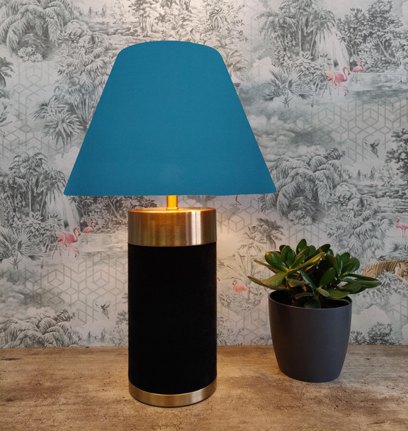 Empire Lampshade in Teal Blue Cotton and Choice of Lining