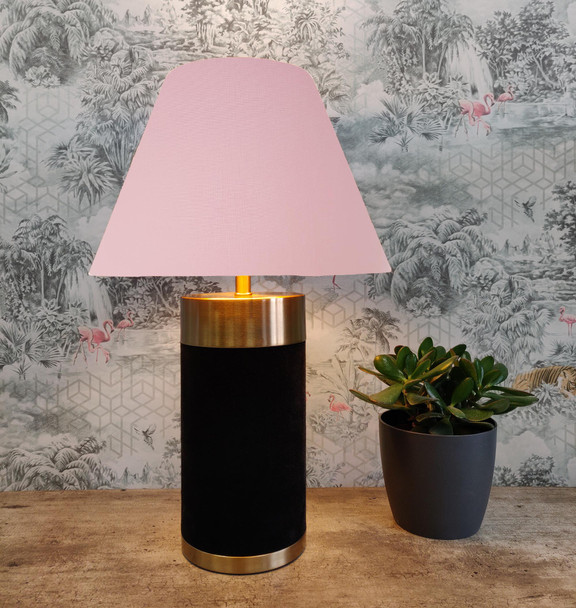 Empire Lampshade in Light Pink Cotton Fabric and Choice of Lining