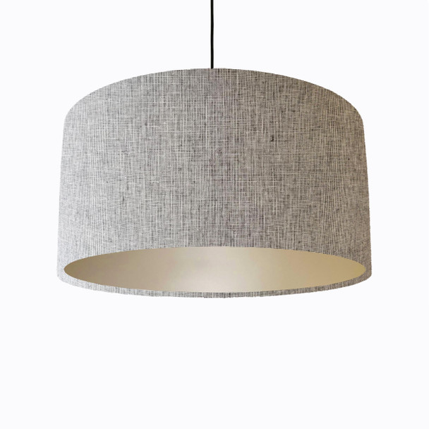 Light Grey Lampshade in Homespun with Champagne Lining