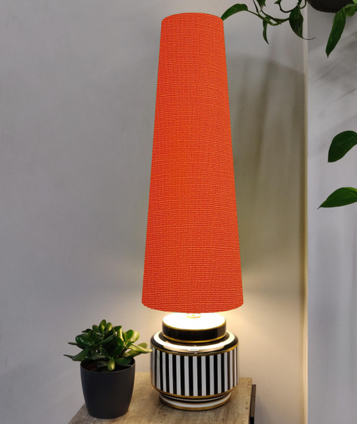 Orange Tall Conical Lampshade in 70cm Height and Linen Fabric