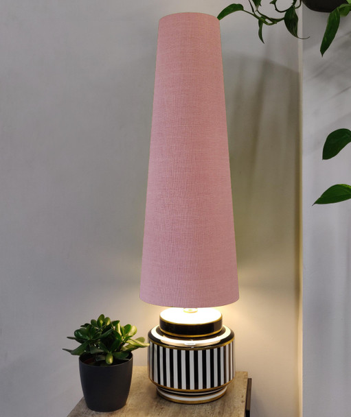 Light Pink Tall Cone Lampshade in 70cm Height and Linen Fabric