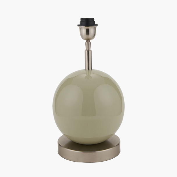 Sage and Silver Enamel Table Lamp