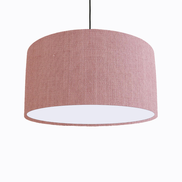 Light Pink Lampshade in Linen with White Lining