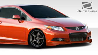 2012-2013 Honda Civic 2DR Duraflex H-Sport Front Add Ons Spat Bumper Extensions - 2 Piece