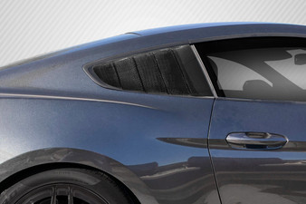 2015-2019 Ford Mustang Carbon Creations CVX Rear Window Scoops Louvers - 2 Piece