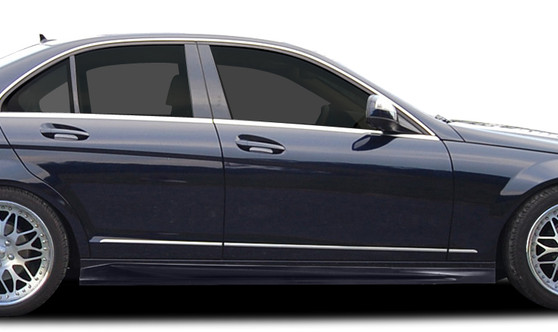 2008-2014 Mercedes C Class W204 4DR Couture Urethane Vortex Side Skirt Rocker Panels - 2 Piece (S)