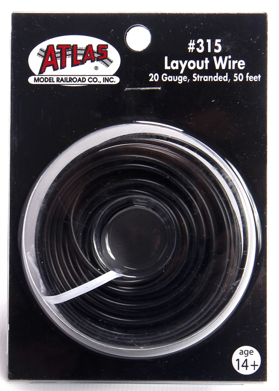 Atlas 50 Foot 20 Gauge Standard Layout Wire Reel Black 315 Atl315 for sale online 
