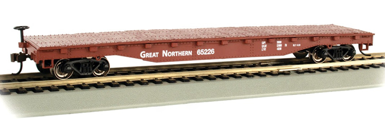 Bachmann Silver Series HO 17305 52' Flat Car, Great Northern