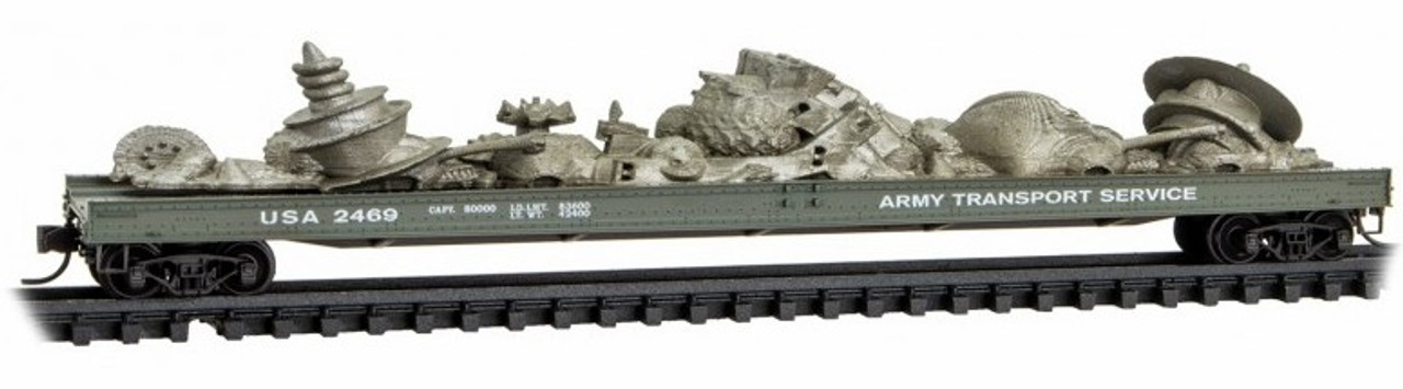 Micro-Trains N 13900033 Flat Car with Scrap Load, War of the Worlds  (Victory Day Celebration)