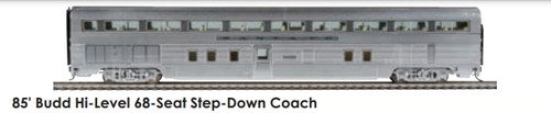 Walthers HO 920-9662 Deluxe Edition Set 2 85' 68-Seat Step Down Coach, Santa Fe #535