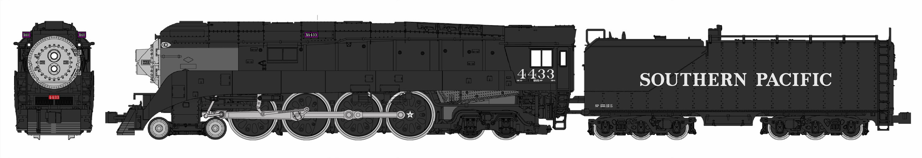 Kato N 1260308 GS-4 4-8-4 Steam Locomotive, Southern Pacific #4433