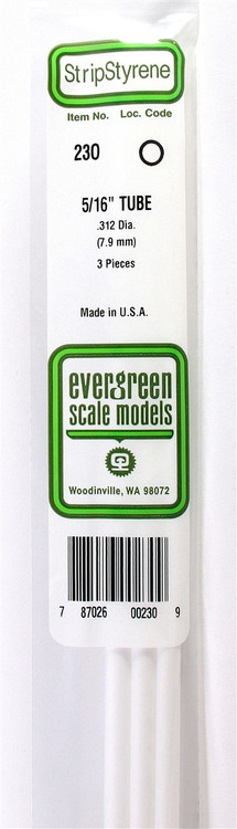 Evergreen Scale Models 230 Round Tubing | ModelTrainStuff