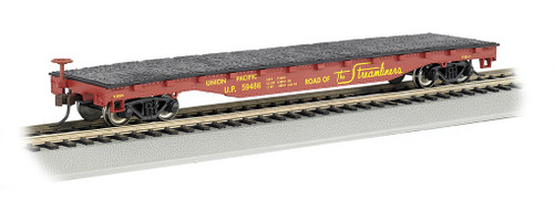 Bachmann Silver Series HO 17303 52' Flat Car, Union Pacific #59486 ModelTrainStuff