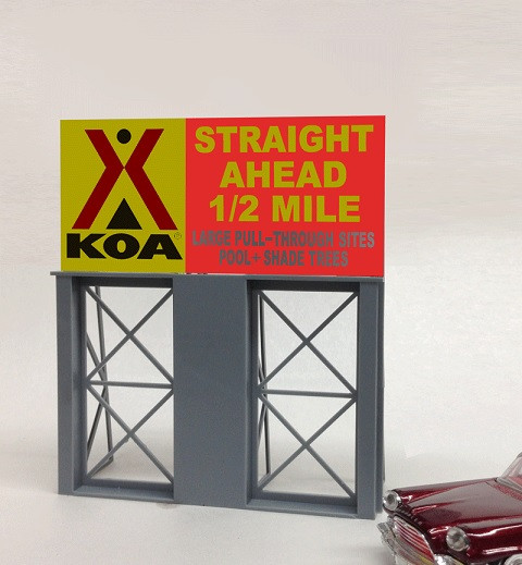 Miller Engineering O/HO 88-3151 KOA Roadside Billboard ModelTrainStuff
