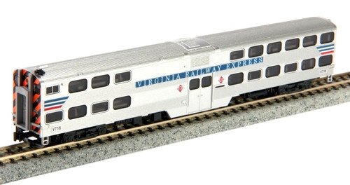 Kato N 1560947 Gallery Bi-Level Coach, Virginia Railway Express #V716 ModelTrainStuff