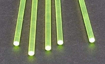Plastruct 90281 FARY-2H Fluorescent Yellow Acrylic Round Rod, 1/16" (10) ModelTrainStuff