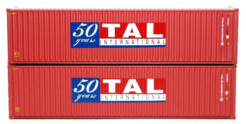 Jacksonville Terminal Company N 405001 40' High Cube Containers with Magnetic System and Corrugated Sides, TAL International (50 Years) ModelTrainStuff